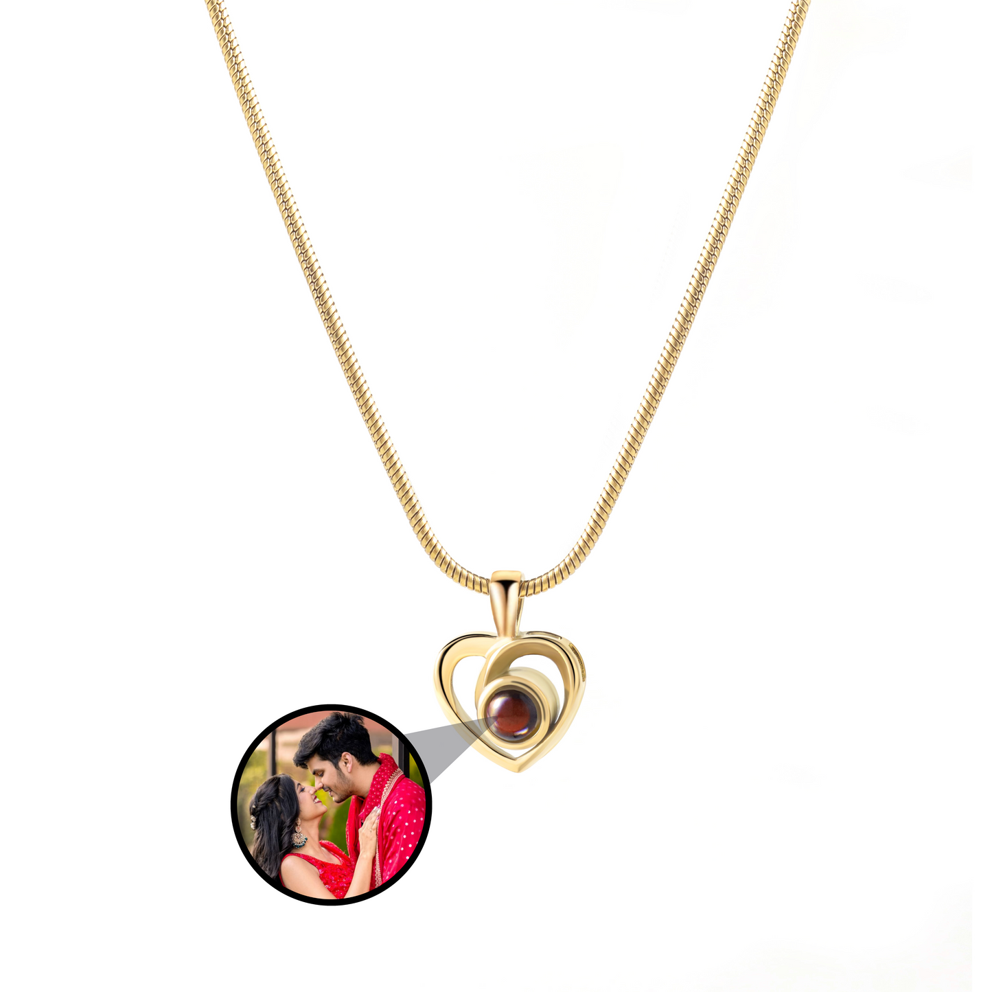 Heart Shaped Interlaced Color Photo Necklace