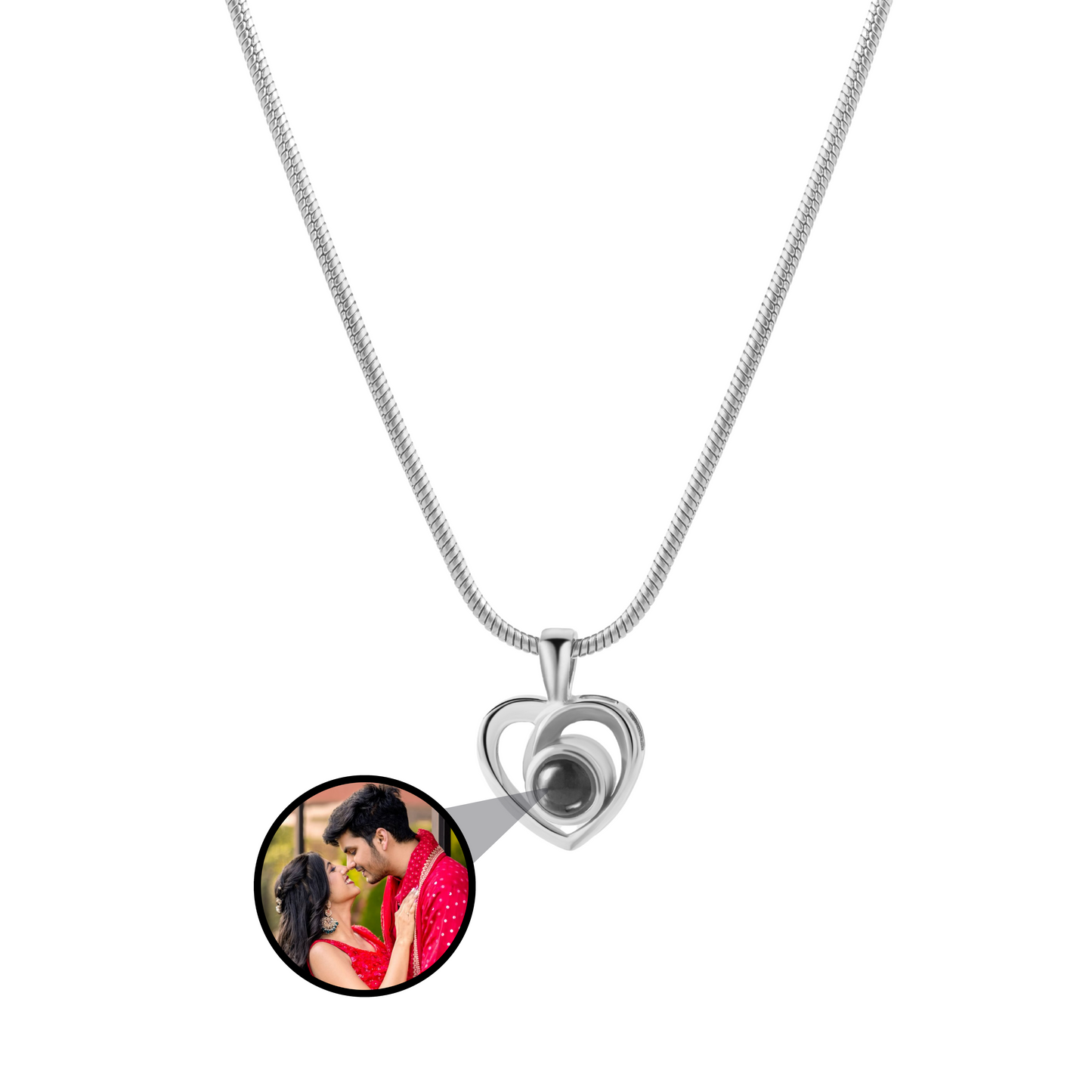 Heart Shaped Interlaced Color Photo Necklace